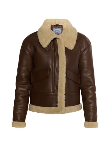 DreiMaster Vintage Lederjacke Aus Shearling in Braun