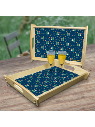 Mr. & Mrs. Panda Holztablett Pinguin Weihnachtsbaum ohne Spruch in Blau