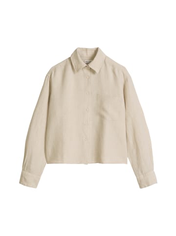 Marc O'Polo Leinenbluse regular in Dusty Beige Melange