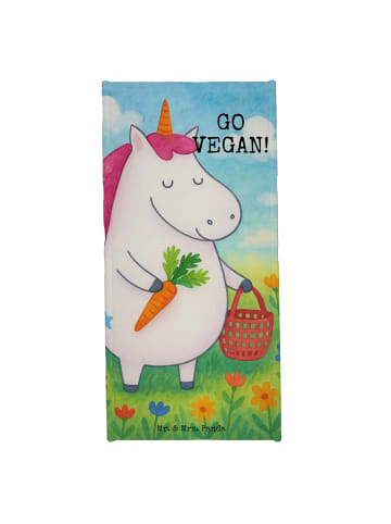 Mr. & Mrs. Panda Strandlaken Einhorn Vegan Design mit Spruch in Weiß