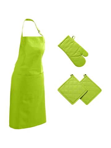 REDBEST Baumwolle Küchen-Set 4-teilig Seattle in apfelgrün