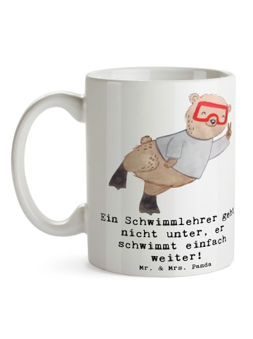 Mr. & Mrs. Panda Mug Schwimmlehrer Motivation mit Spruch in Weiß