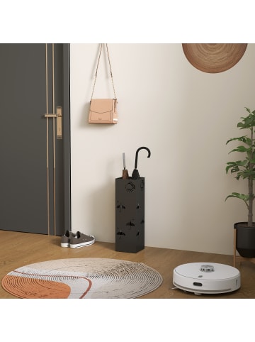 HOMCOM Schirmhalter-15,5L x 15,5B x 49H cm-Schwarz