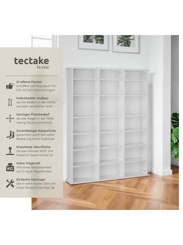 tectake Medienregal Stevie in Holzoptik 105,5x19x136,5cm