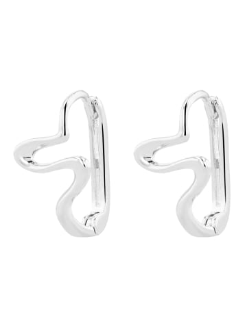 Adeliás Damen Ohrringe – Klappcreole aus 925 Silber in silber