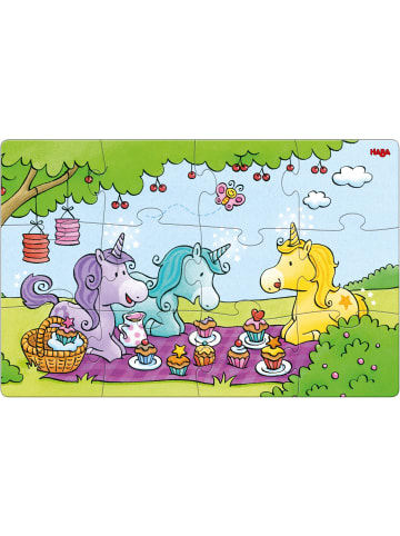 HABA Sales GmbH & Co.KG Puzzles Einhorn Glitzerglück - Rosalie & Friends. 2 x 12 Teile