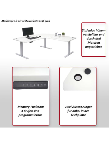 MCW Eck-Schreibtisch D40, Weiß, weiß