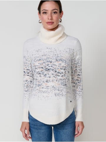 KOROSHI Weicher Damenpullover im Jacquardmuster in weiß