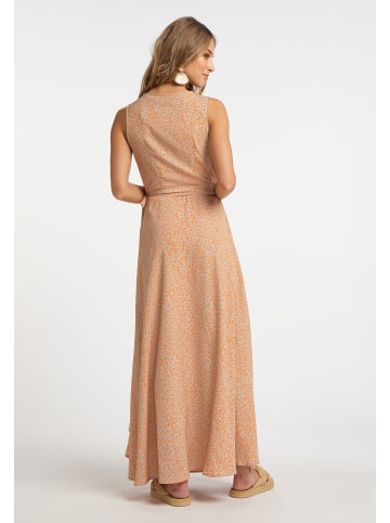 IZIA Langes Wickelkleid in Orange Beige