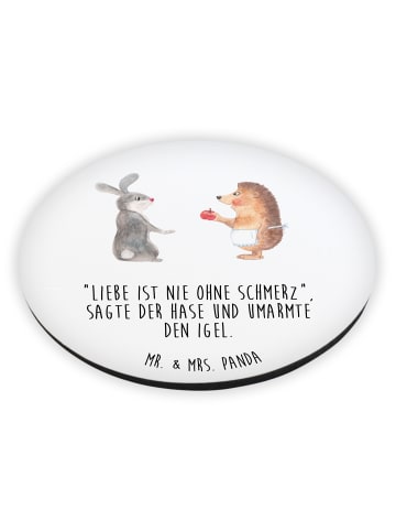 Mr. & Mrs. Panda Rund Magnet Hase Igel mit Spruch in Weiß