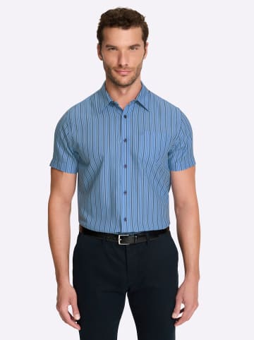 WITT WEIDEN Kurzarm-Hemd in himmelblau-gestreift