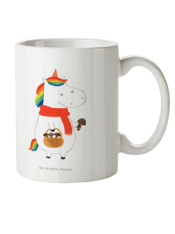 Mr. & Mrs. Panda Kindertasse Einhorn Pilz ohne Spruch in Weiß