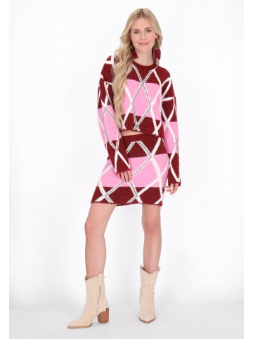 IZIA Women Sweater in burgundy rose