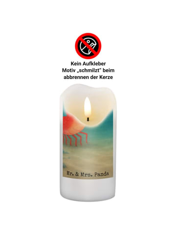 Mr. & Mrs. Panda Weihnachtskerze Hummer Weizen Design mit Spruch in Weiß