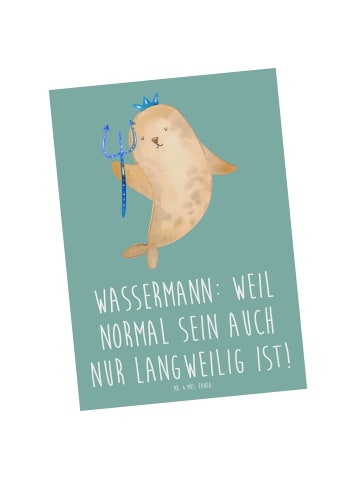 Mr. & Mrs. Panda Fotokarte Wassermann Unikat mit Spruch in Meeresbrise