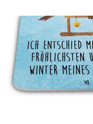 Mr. & Mrs. Panda Untersetzer Rotkehlchen Schlitten mit Spruch in Eisblau