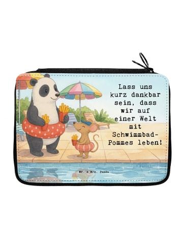 Mr. & Mrs. Panda Mäppchen Panda Schwimmbad Pommes Design mit Spruch in Weiß