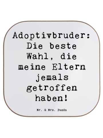Mr. & Mrs. Panda Untersetzer Adoptivbruder Liebe mit Spruch in Weiß