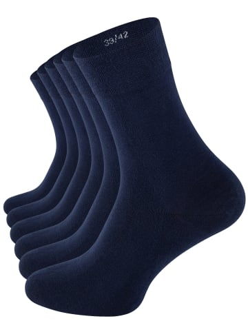 Clark Crown® Baumwoll-Socken 6 Paar Edel & Modern in Marineblau