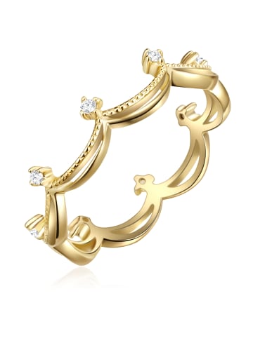 Glanzstücke München Ring Krone aus Sterling Silber mit Zirkonia in gelbgold