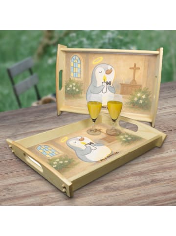 Mr. & Mrs. Panda serviertablett aus holz Pinguin Kommunion Desig... in Weiß