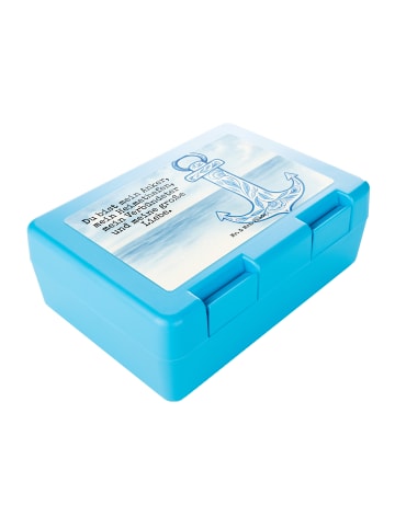 Mr. & Mrs. Panda Bento Box Anker Blau Design mit Spruch in Weiß