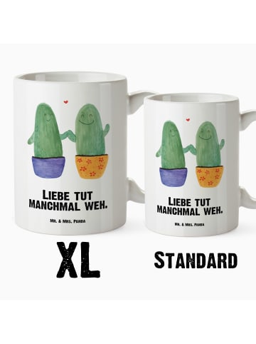 Mr. & Mrs. Panda Kaffeepott Kaktus Liebe mit Spruch in Weiß