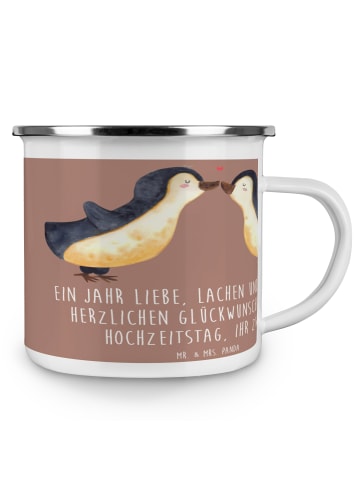 Mr. & Mrs. Panda Trinkbecher 1. Hochzeitstag Papierhochzeit mit ... in Braun Pastell