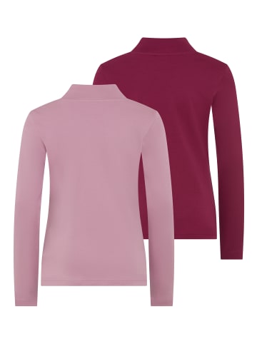H.I.S. Langarmshirt in rosa + bordeaux