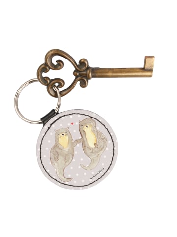 Mr. & Mrs. Panda Anhänger Otter Hände halten ohne Spruch in Grau Pastell