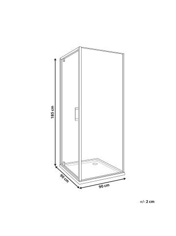 Beliani Duschkabine DARLI in Transparent/Silber - (W) 90 x (H) 185 x (L) 90 cm