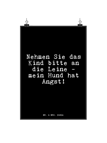 Mr. & Mrs. Panda Kunstdruck Nehmen Sie das Kind... mit Spruch in Schwarz