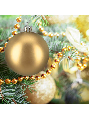 relaxdays 100-tlg. Weihnachtskugeln Set in Gold/ Rot