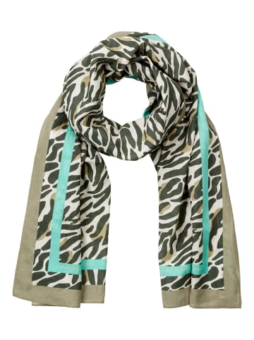 Camel Active Schal mit Allover Print in Grün AOP