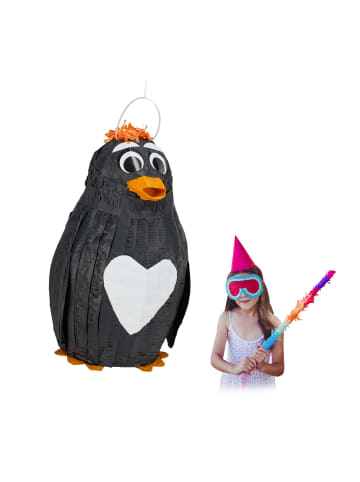 relaxdays Pinata Pinguin in Schwarz