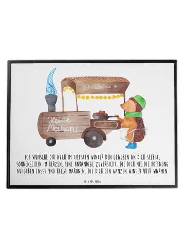 Mr. & Mrs. Panda Schreibunterlage Igel Maronen mit Spruch in Weiß