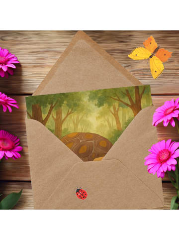 Mr. & Mrs. Panda Grußkarte Schildkröte MHerzieren Design ohne S... in Weiß