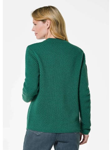 GOLDNER Elegante Wolljacke mit Noppenstruktur in dunkelgrün