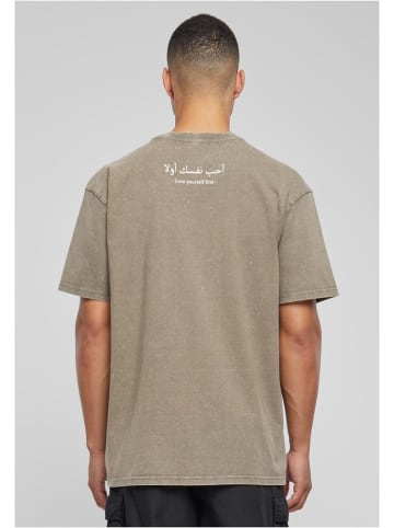 Merchcode T-Shirt "Love Yourself First" in Khaki