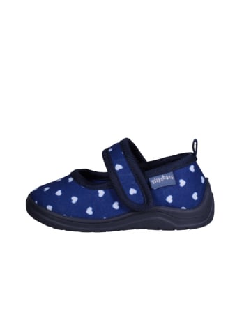 Playshoes Hausschuh Herzchen in Marine