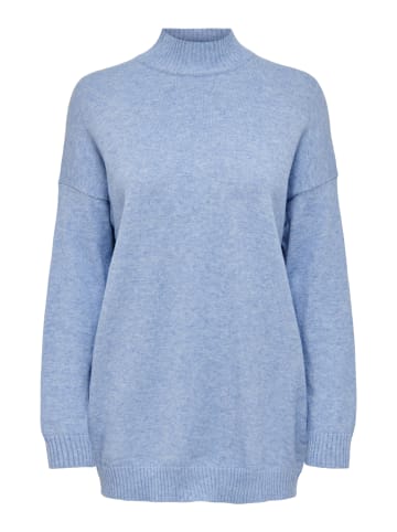 ONLY Langer Stehkragen Feinstrick Pullover ONLLESLY in Blau