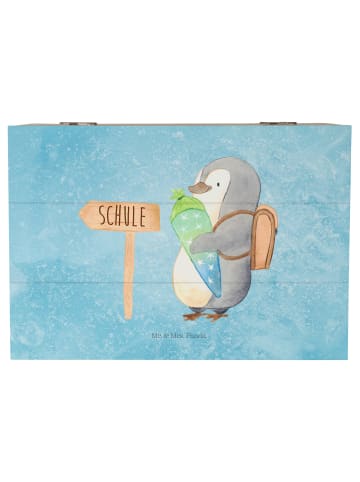 Mr. & Mrs. Panda Erinnerungsbox Pinguin Schultüte ohne Spruch in Eisblau