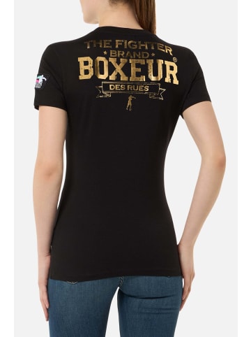 Boxeur des Rues T-Shirt Iconic Logo in Black-Gold