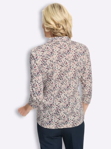 Sieh an! Poloshirt in champagner-dunkelblau-bedruckt