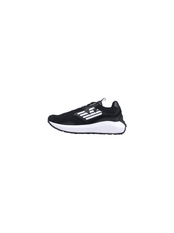 EA7 Emporio Armani Schwarz und Weiß Polyethylen Athletik Sneaker