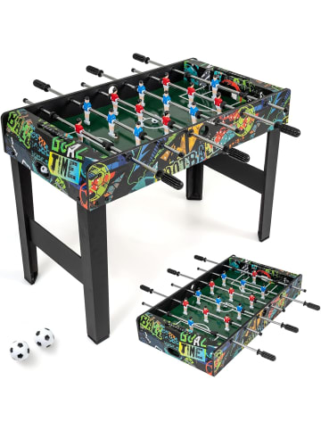 COSTWAY 2 in 1 Tischkicker Kickertisch mit 2 Bällen in Schwarz