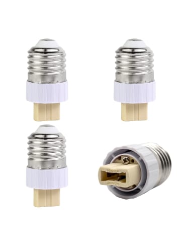 Intirilife 4er Set Lampenadapter E14 auf GU10 in WEISS