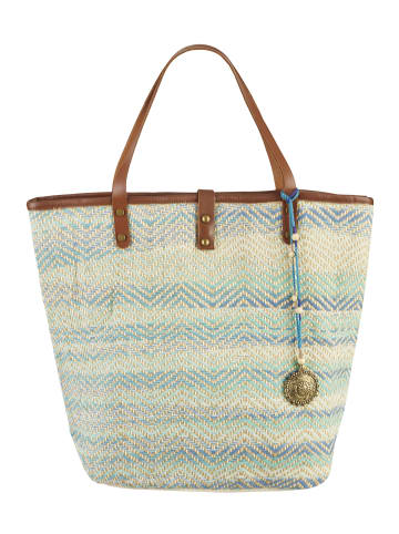 curuba Shopper MANJO in turquoise comb.