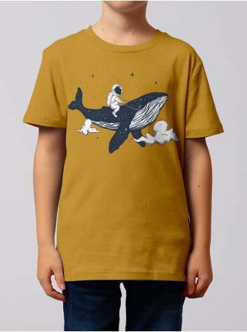 wat? Apparel T-Shirt Spacewhale in Ocker