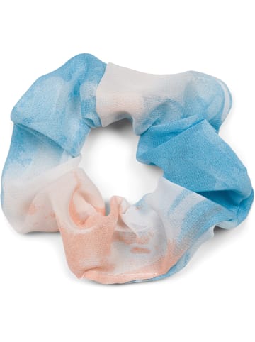 styleBREAKER Scrunchie Haargummi in Blau-Orange